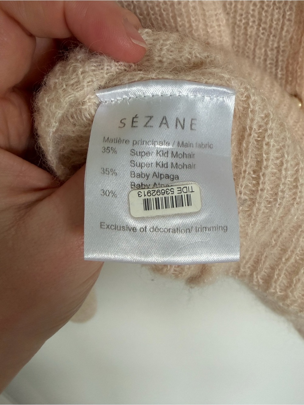 Sezane “Barry” Cardigan in Light Peach, Size Medium - EUC - Picture 5 of 8
